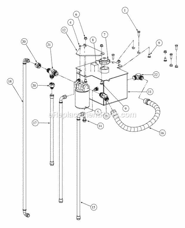 Hydro Pump Assembly Diagram and Parts List for 3648 53AB5D4M100 Cub Cadet Lawn Mower